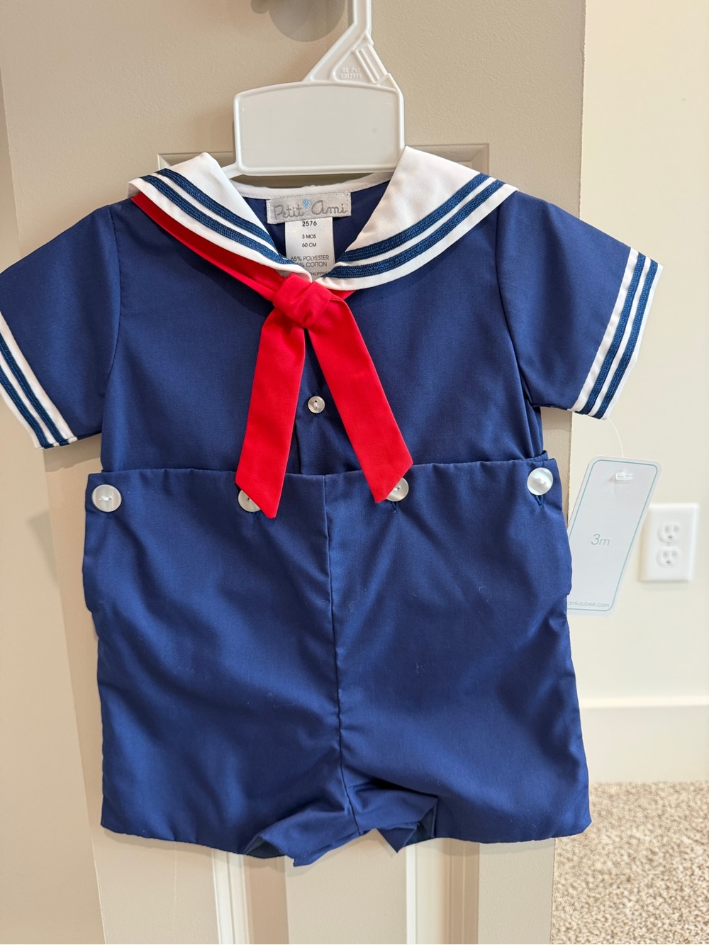 Petit Ami Navy Sailor Romper (NWT)